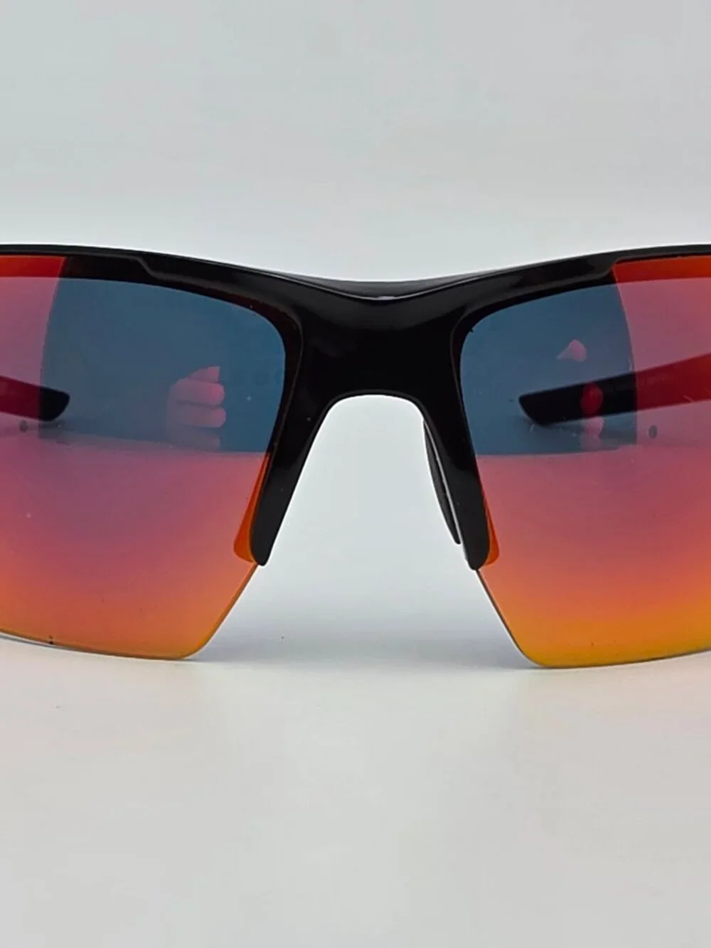 Tifosi Centus Golf Gloss Black Frame Red Mirror Lens Sunglasses w/ Case Taiwan